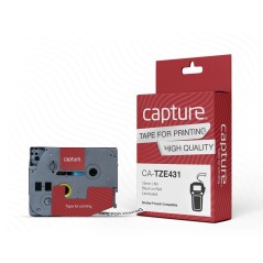 Capture 12mm x 8m Black on Red Tape køb billigt online shopping tilbud