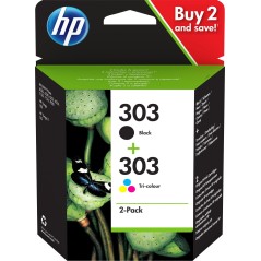 HP 303 2-pack Black/Tri-color køb billigt online shopping tilbud