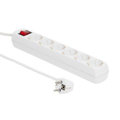 MicroConnect 6-way Schuko Socket 10M White køb billigt online shopping tilbud