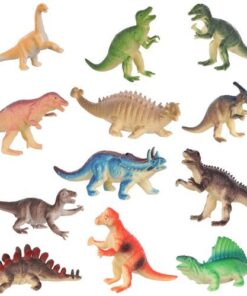 Farverigt Dinosaur Figurines Sæt - 12 Stk. til Leg og Læring køb billigt online shopping tilbud