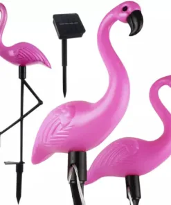 Flamingo Solarlamper - Sæt med 3 Stykker til Haven køb billigt online shopping tilbud