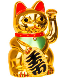 Happiness Cat - Guld Kattefigur til Held og Velstand køb billigt online shopping tilbud