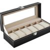 Organizer Box til 6 Ur eller Smykker  Elegant og Praktisk Opbevaring køb billigt online shopping tilbud
