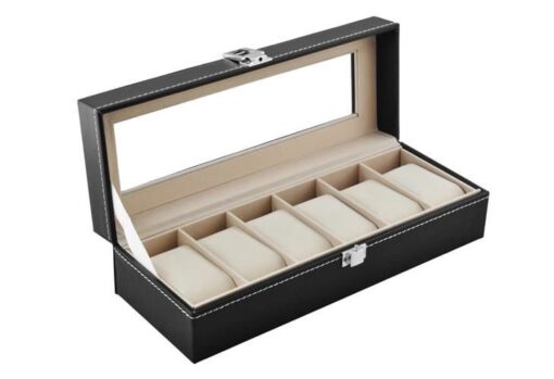 Organizer Box til 6 Ur eller Smykker  Elegant og Praktisk Opbevaring køb billigt online shopping tilbud