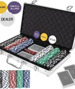 Poker Sæt med 300 Chips i Kuffert  Perfekt til Spilaftener køb billigt online shopping tilbud