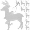 Reindeer Figurine Julepynt Sæt - 9 Stykker med Glitter køb billigt online shopping tilbud