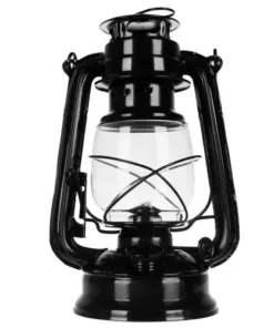 Sort Kerosinlampe 24 cm  Justerbar Flamme og Stilfuldt Design køb billigt online shopping tilbud