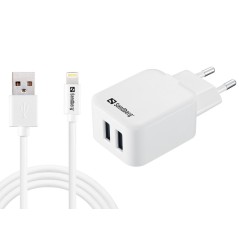 Sandberg AC Charger EU Lightning 2.4A køb billigt online shopping tilbud