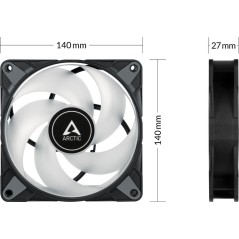 ARCTIC P14 PWM PST A-RGB Fan 1-pack Sort Transparent 140 mm køb billigt online shopping tilbud