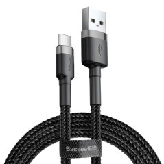 Baseus Cafule USB 2.0 USB Type-C kabel 3m Sort Grå køb billigt online shopping tilbud