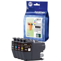 Brother LC 3217 Value Pack Sort Gul Cyan Magenta 550 sider Blæk køb billigt online shopping tilbud