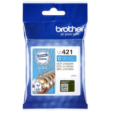 Brother LC 421C Cyan 200 sider Blæk køb billigt online shopping tilbud