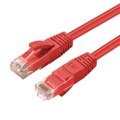 MicroConnect CAT6A UTP 0.25m Red LSZH køb billigt online shopping tilbud