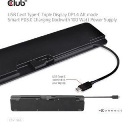 Club 3D CSV-1565 USB-C Dockingstation 100W Sort køb billigt online shopping tilbud