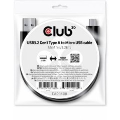 Club 3D CAC-1408 USB 3.2 Mikro til USB-A 1m Sort køb billigt online shopping tilbud