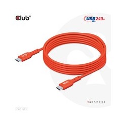 Club 3D CAC-1573 USB-C 240W kabel 2m Rød køb billigt online shopping tilbud