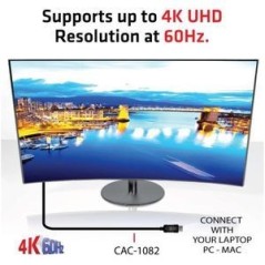 Club 3D CAC-1082 DisplayPort 1.4 til HDMI 2.0b kabel 2m Sort køb billigt online shopping tilbud