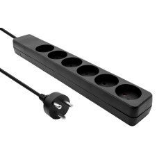 MicroConnect Danish Power Strip 6-way køb billigt online shopping tilbud