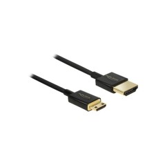 DeLOCK Mini HDMI han - HDMI han 2 m Sort køb billigt online shopping tilbud