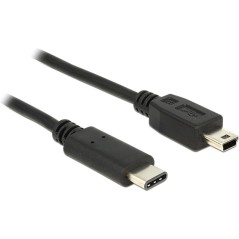 DeLOCK USB 3.1 USB Type-C kabel 1m Sort køb billigt online shopping tilbud