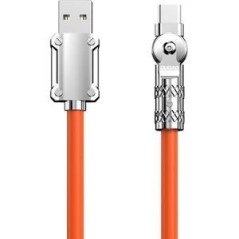 Dudao L24AC USB-A to angled USB-C cable 120W 1m 180° rotation orange køb billigt online shopping tilbud