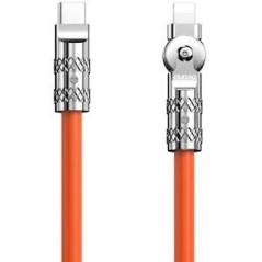 Dudao L24CL USB-C to angled Lightning cable 30W 1m 180° rotation orange køb billigt online shopping tilbud