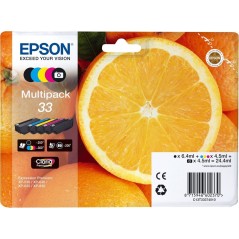 Epson 33 Multipack Sort Gul Cyan Magenta Foto-sort Blæk C13T33374011 køb billigt online shopping tilbud