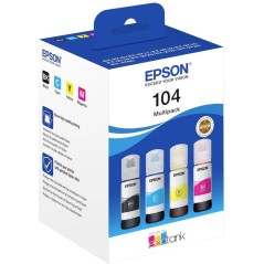 Epson EcoTank 104 Sort Gul Cyan Magenta Blækrefill C13T00P640 køb billigt online shopping tilbud