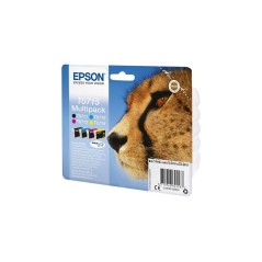 Epson T0715 Multipack Sort Gul Cyan Magenta Blæk C13T07154012 køb billigt online shopping tilbud