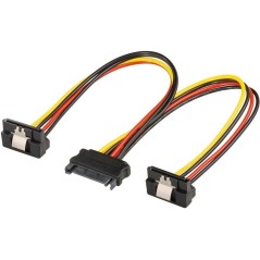 goobay 15 pin Serial ATA strøm 15 pin Serial ATA strøm 20cm Strøm-splitter køb billigt online shopping tilbud