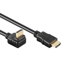 Goobay HDMI 2.0 han med Ethernet 270° vinklet kabel 4K 60Hz 1 m Sort køb billigt online shopping tilbud