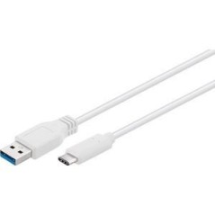 Goobay kabel USB 3.0 til USB-C 1meter hvid køb billigt online shopping tilbud