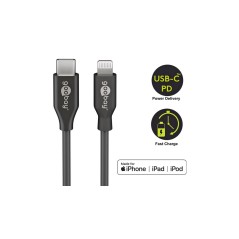 Goobay Lightning-kabel 1m sort MFi køb billigt online shopping tilbud