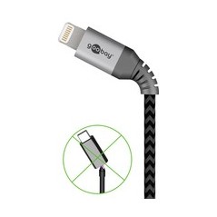 Goobay Lightning-kabel 2m braided MFi køb billigt online shopping tilbud