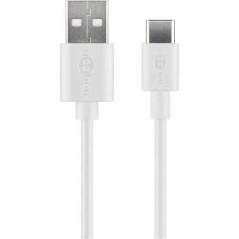 goobay USB 2.0 USB Type-C kabel 1m Hvid køb billigt online shopping tilbud