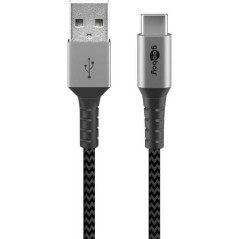 goobay USB 2.0 USB Type-C kabel 2m Sort Sølv køb billigt online shopping tilbud