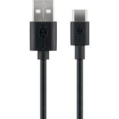 goobay USB 2.0 USB Type-C kabel 3m Sort køb billigt online shopping tilbud