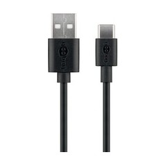 goobay USB 2.0 USB Type-C kabel 50cm Sort køb billigt online shopping tilbud