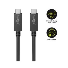 goobay USB 3.2 Gen 1 USB Type-C kabel 1m Sort køb billigt online shopping tilbud