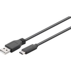 Goobay - USB-kabel - USB-C (han) til USB (han) - USB 2.0 - 3 A - 50 cm - sort køb billigt online shopping tilbud