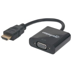 Manhattan HDMI to VGA Black køb billigt online shopping tilbud