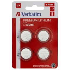 Verbatim LITHIUM BATTERY CR2025 3V 4 køb billigt online shopping tilbud