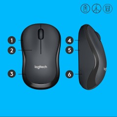 Logitech M220 Silent Optisk Trådløs Sort køb billigt online shopping tilbud