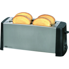 OBH Nordica Design Inox 4 toaster Brødrister Rustfrit stål/sort køb billigt online shopping tilbud