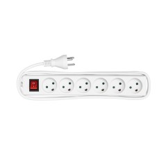 MicroConnect Power strip 6 outlets 3m White køb billigt online shopping tilbud