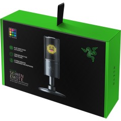 Razer Seiren Emote Mikrofon Kabling 20mV/Pascal Hypercardioid Sort køb billigt online shopping tilbud