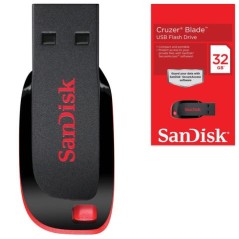 SanDisk Cruzer Blade 32GB USB 2.0 Sort Rød køb billigt online shopping tilbud