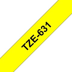 Brother TZE631 12MM BLACK ON YELLOW køb billigt online shopping tilbud