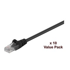 MicroConnect U/UTP CAT5e 0.5m Black 10 Pack køb billigt online shopping tilbud