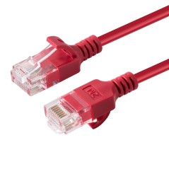 MicroConnect U/UTP CAT6A Slim 0.25M Red køb billigt online shopping tilbud